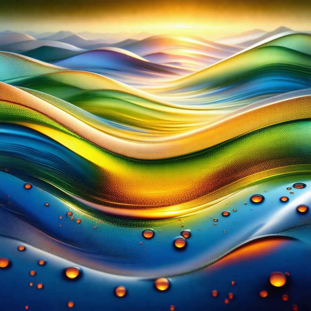 Painting of a beautiful sunset over a body of water