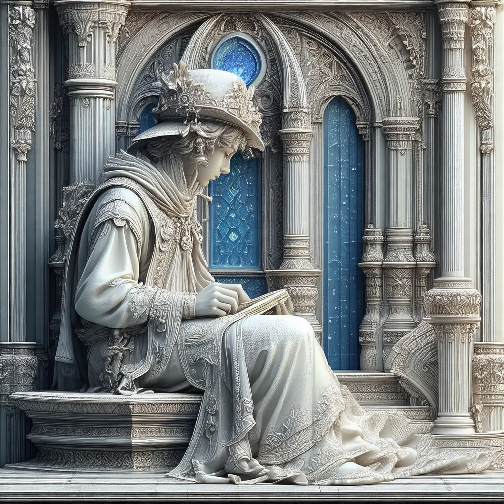 Statue of a woman sitting on a bench