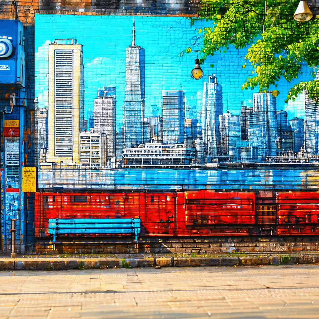Large mural painted on the side of a building