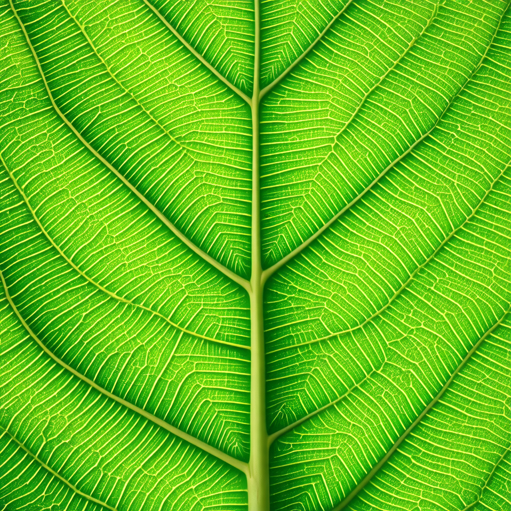 Large green leaf with a long stem