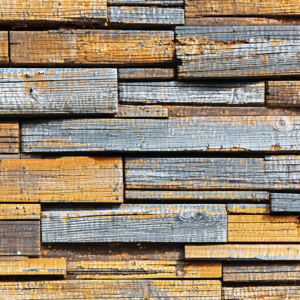 Large wooden wall made of wooden planks