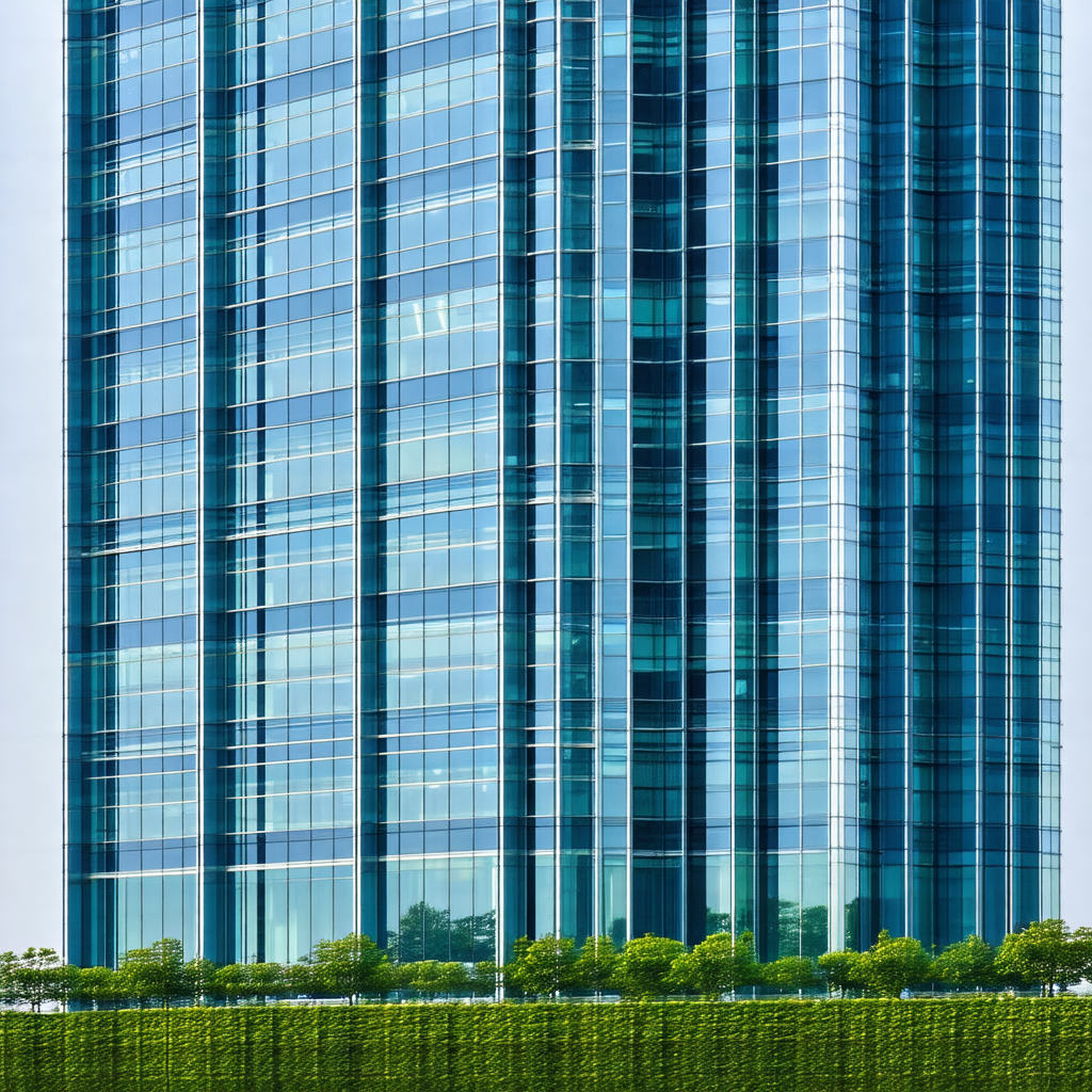Large, modern building with many windows