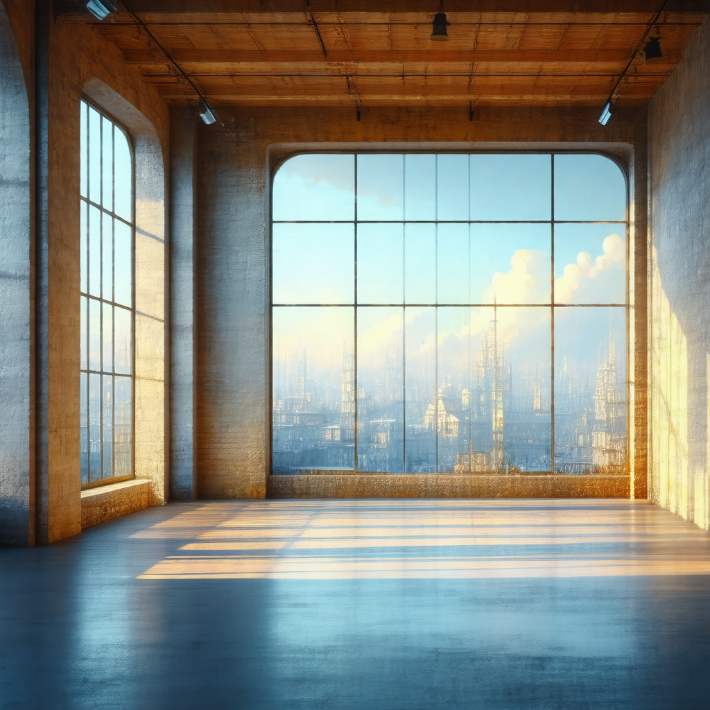 Large, empty room with a high ceiling