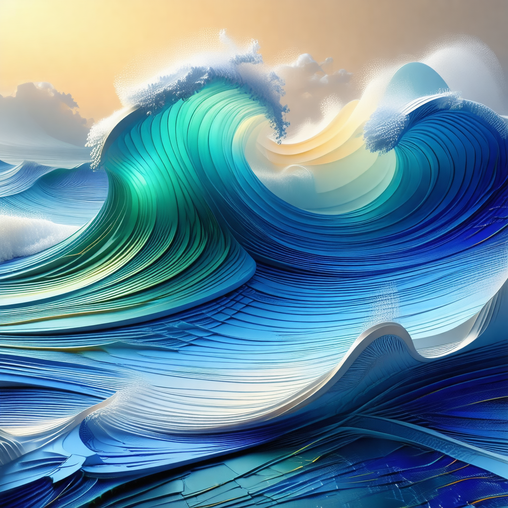 Large, blue wave crashing into the shore