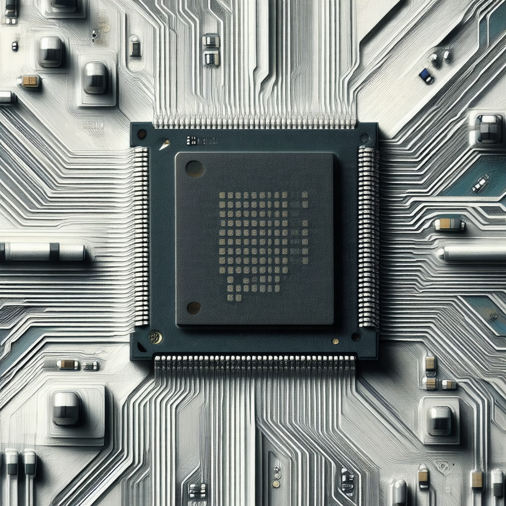Close-up of a computer chip, which is the central compone...