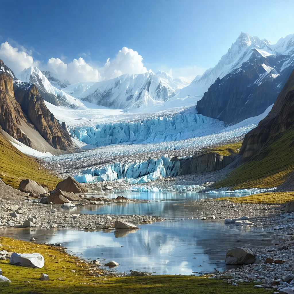 Beautiful landscape with a large body of water, possibly ...
