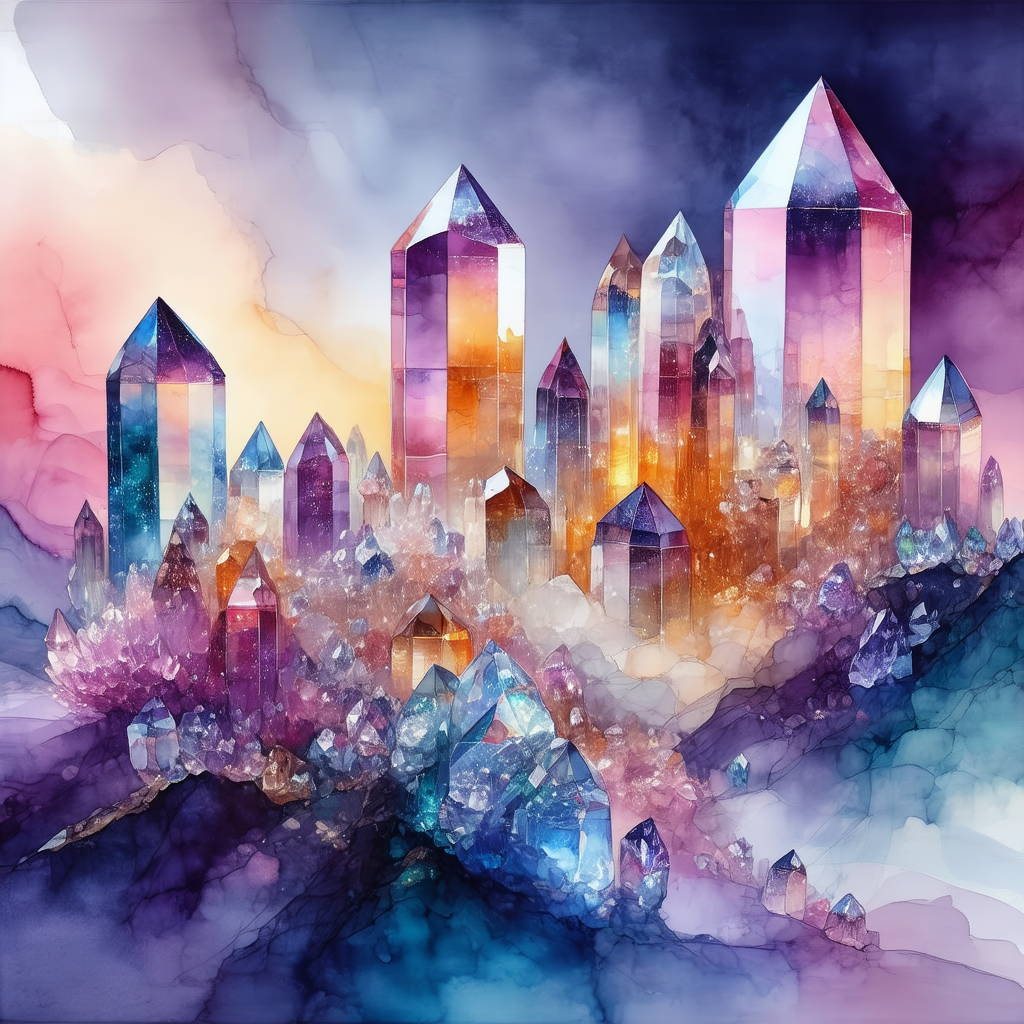 Colorful and detailed painting of a cityscape