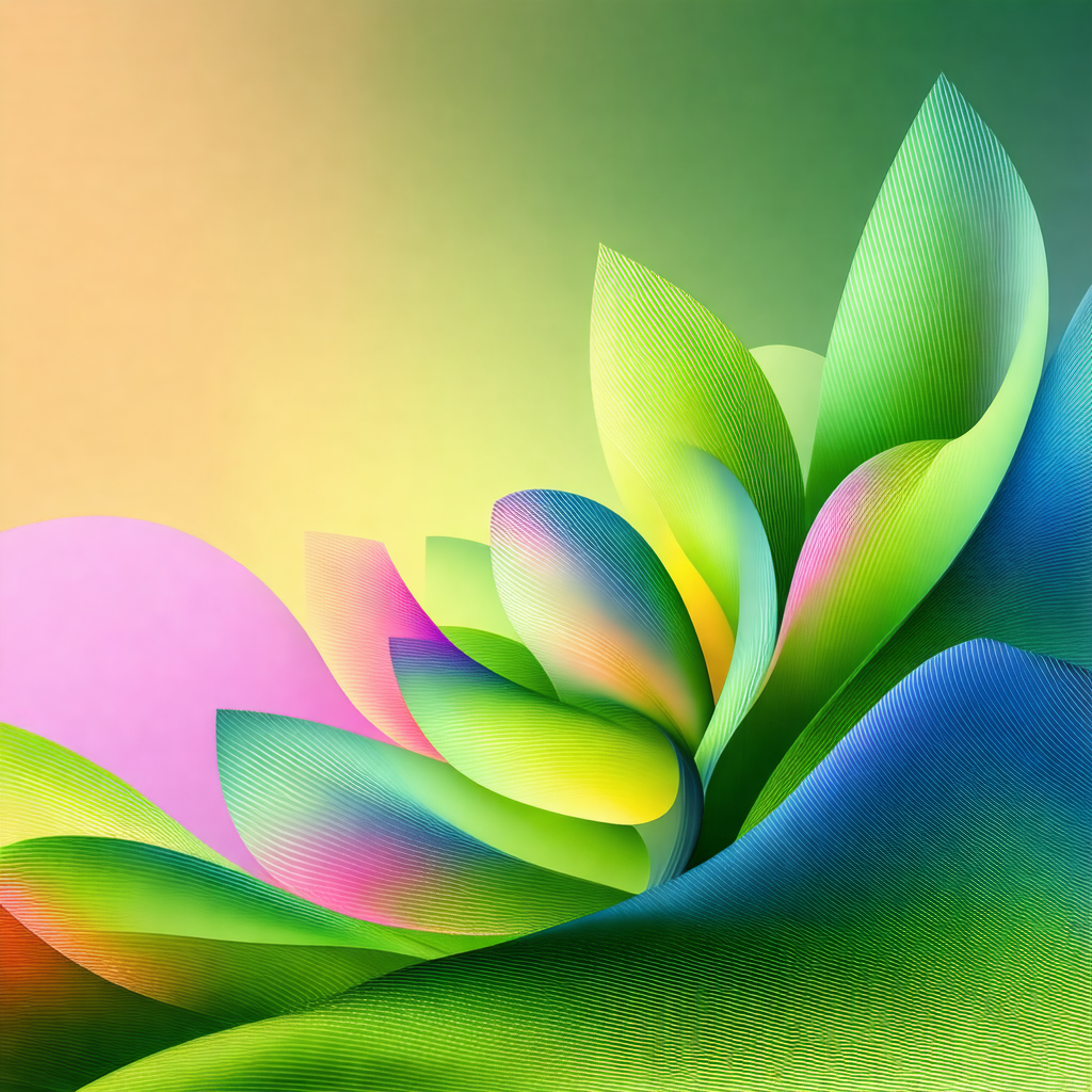 Vibrant and colorful flower, with a mix of green, pink, y...