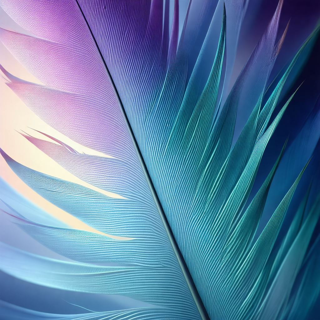 Close-up of a beautiful blue and purple feather