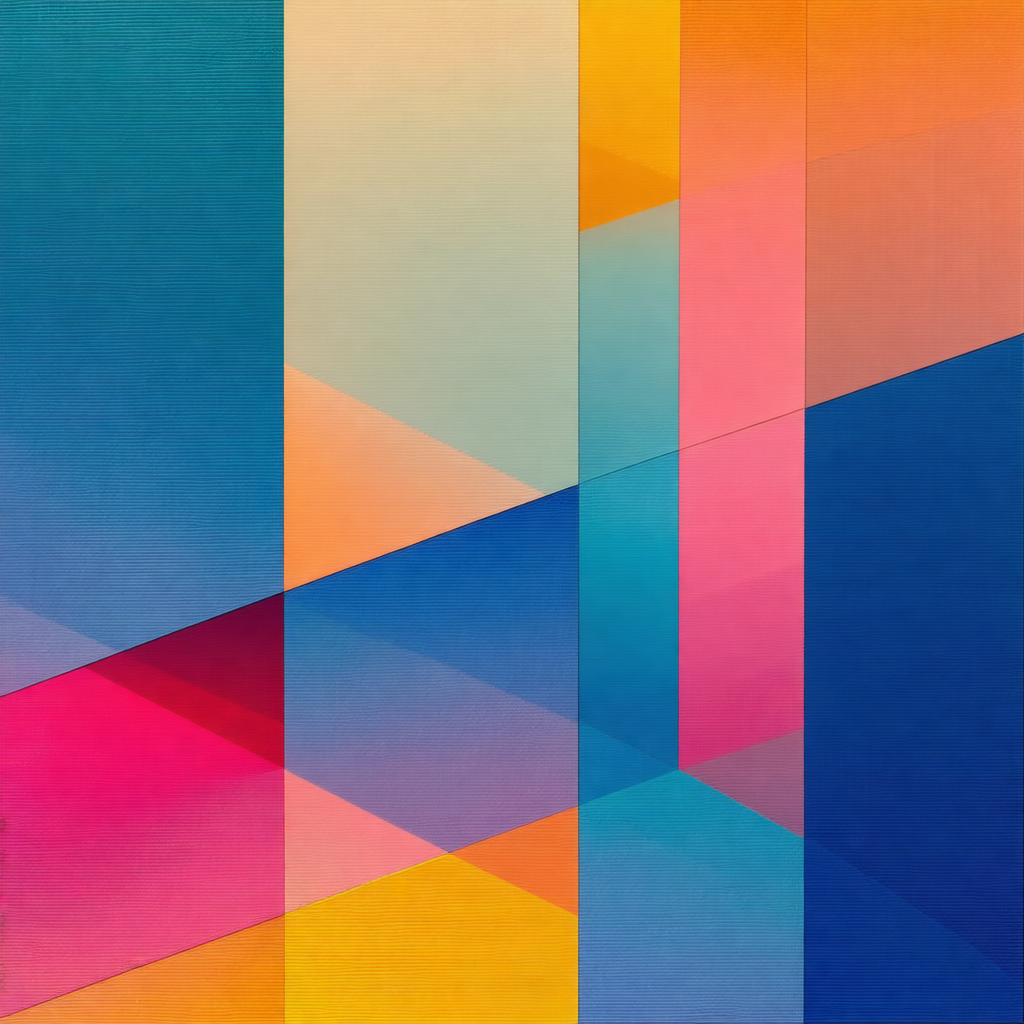 Colorful abstract art piece featuring a combination of bl...