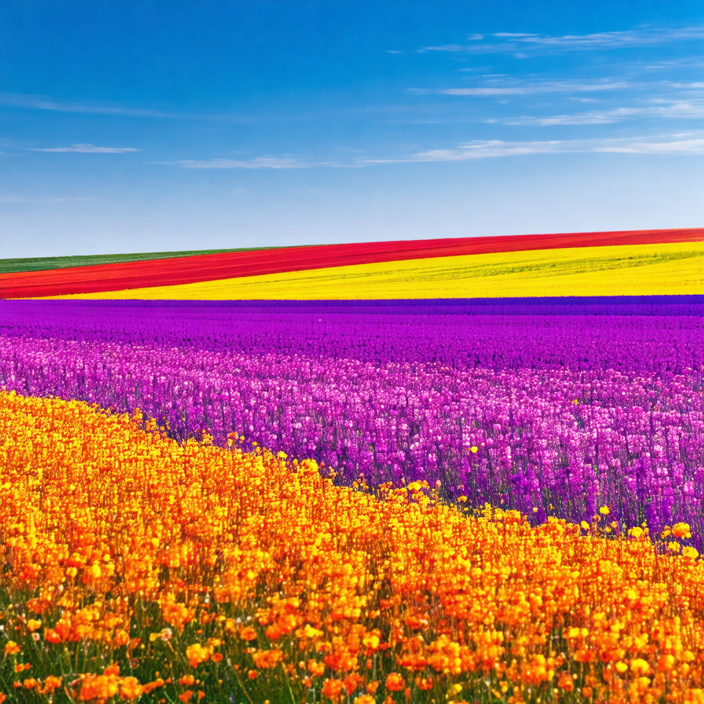 Beautiful field of flowers, with a vibrant mix of colors