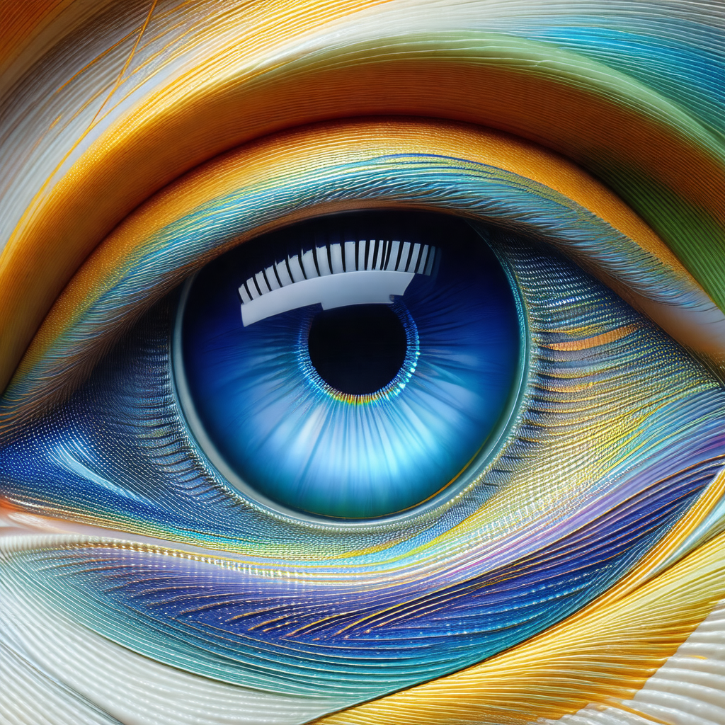 Close-up of a person's eye, showcasing its vibrant blue c...