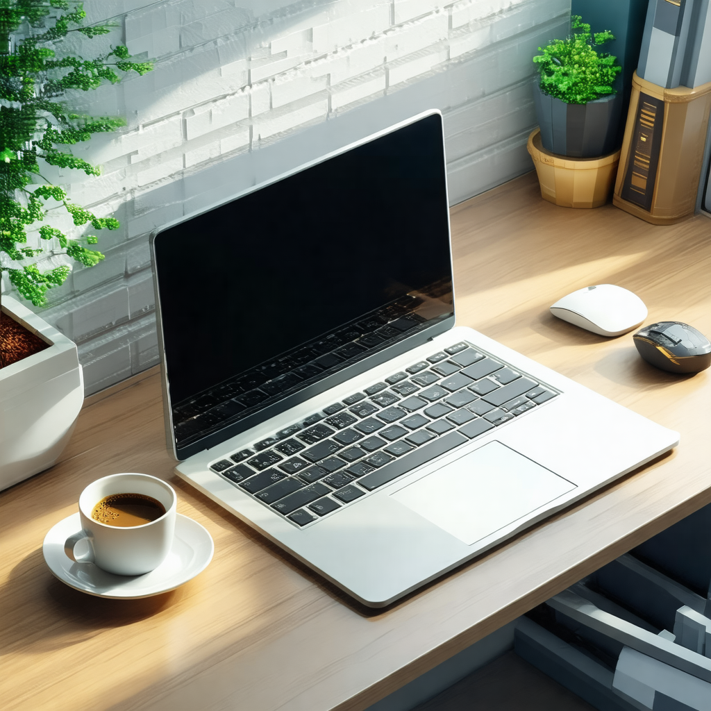 White desk with a laptop computer sitting on top of it
