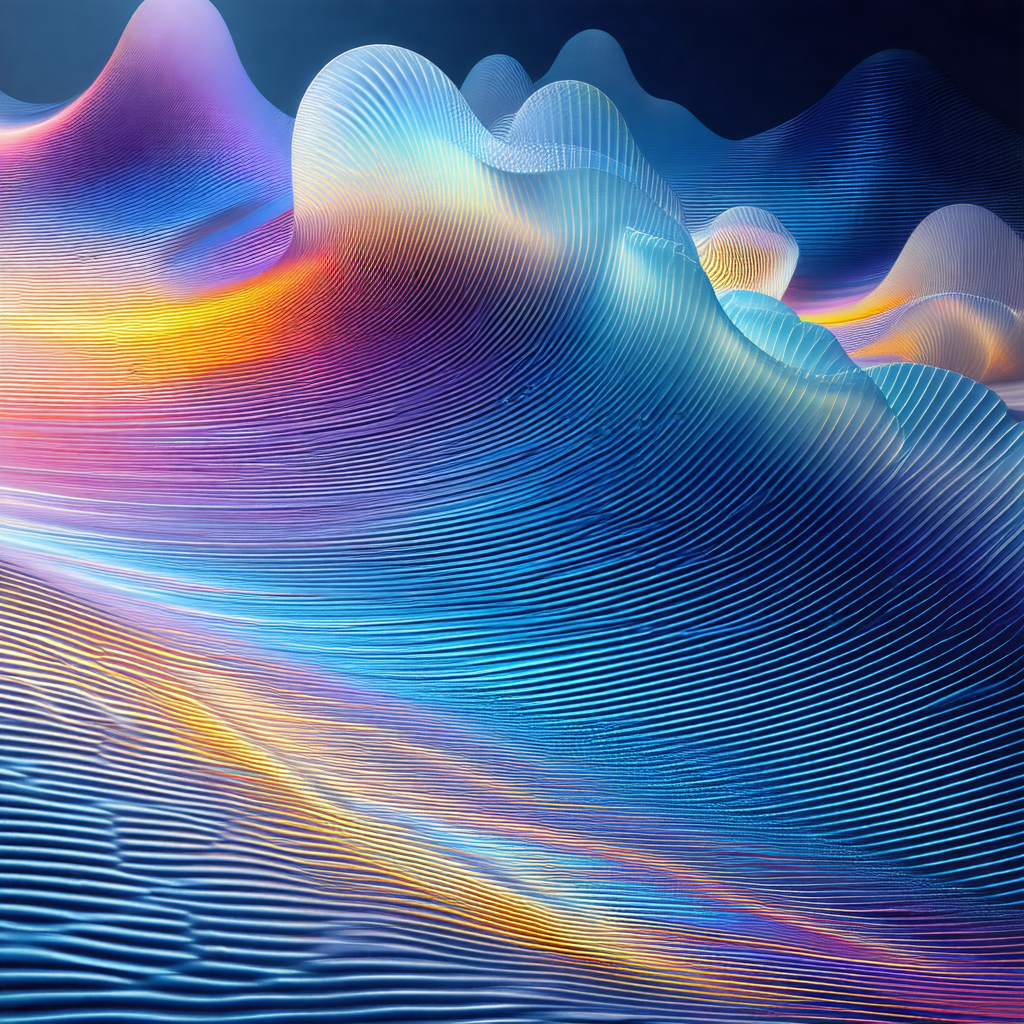 Colorful, abstract representation of a mountain