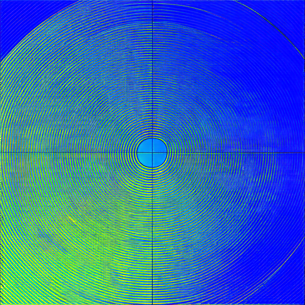 Blue circle with a yellow center