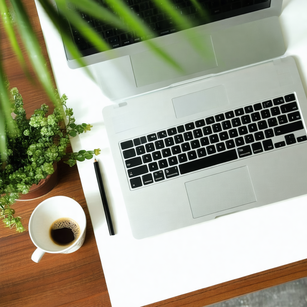 Laptop computer sitting on a wooden desk