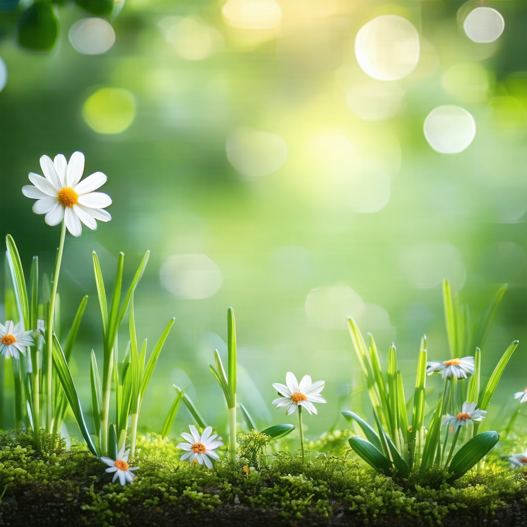 Beautiful scene of a field with a variety of flowers, inc...