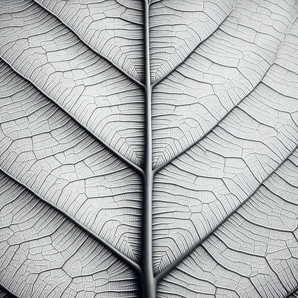 Close-up of a leaf, possibly a fern, with a focus on its ...