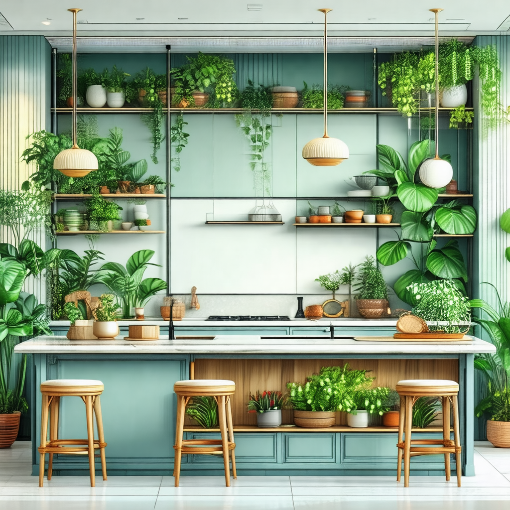 Kitchen with a large counter and a sink