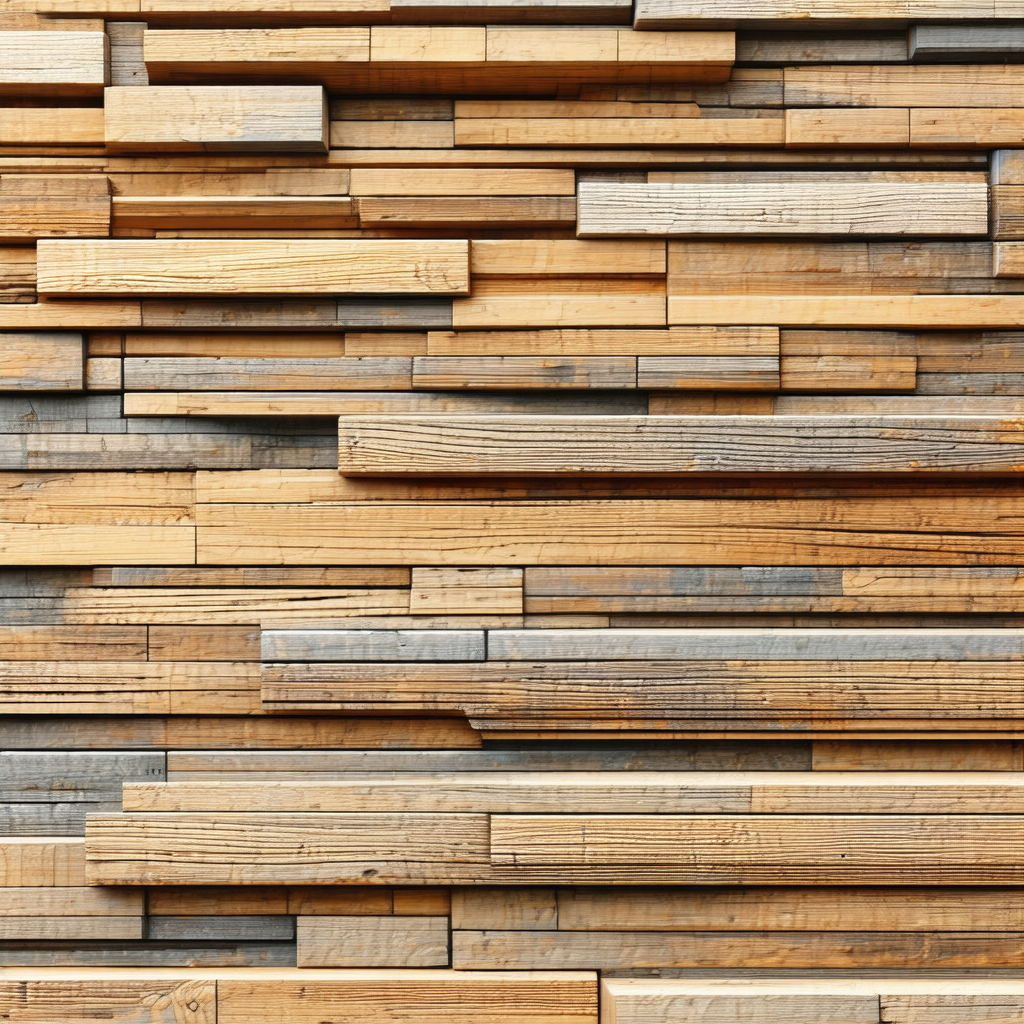 Large wooden wall made of various wooden planks