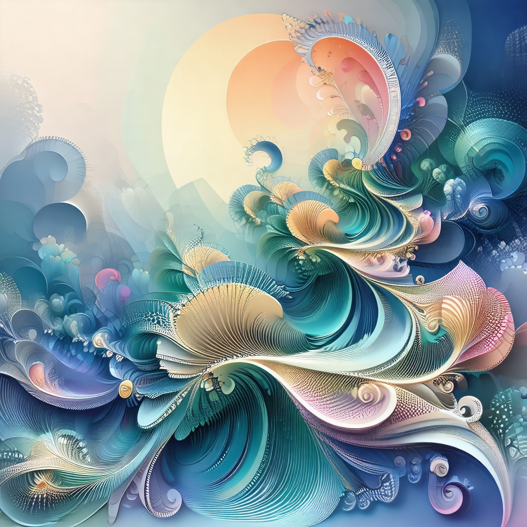 Colorful and intricate painting of a wave