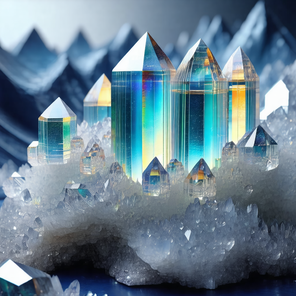 Beautifully crafted model of a city made out of crystals