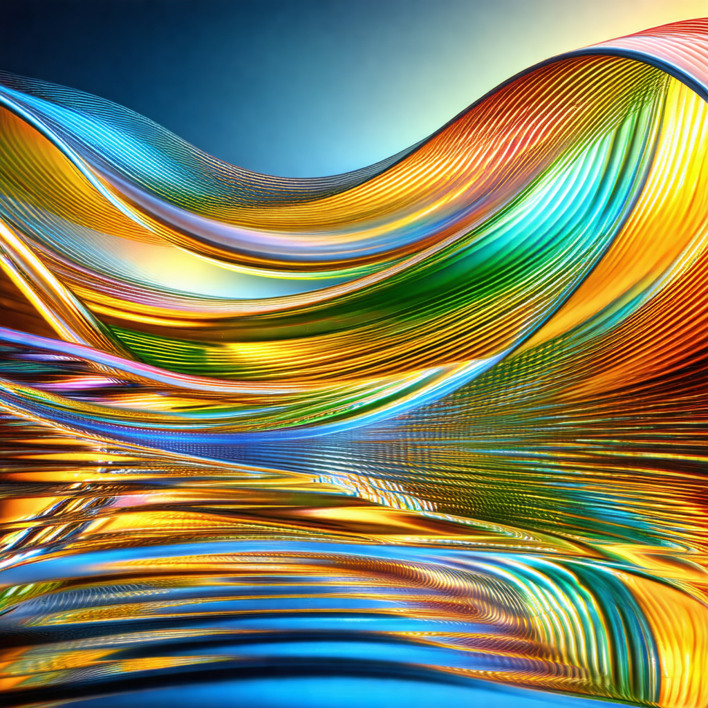Colorful, abstract painting of a wave