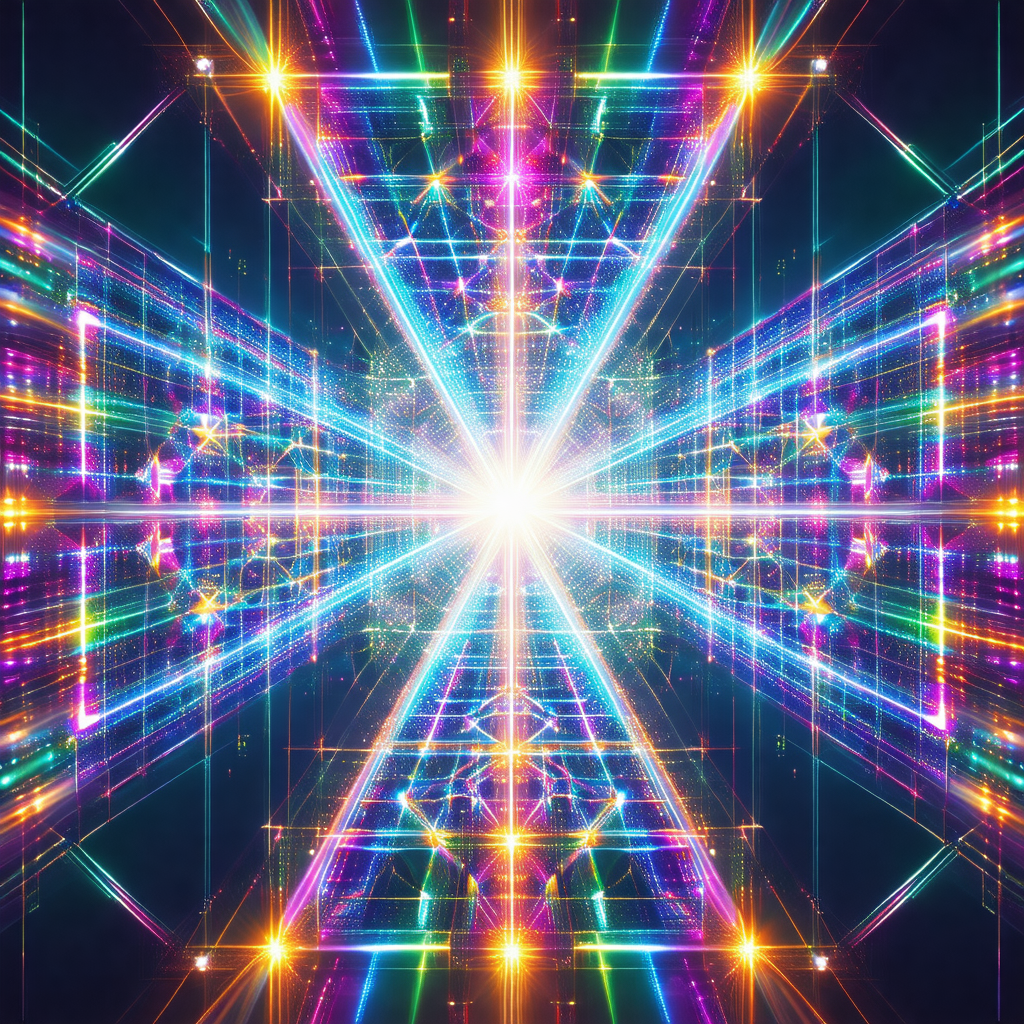 Vibrant and colorful display of light, resembling a kalei...