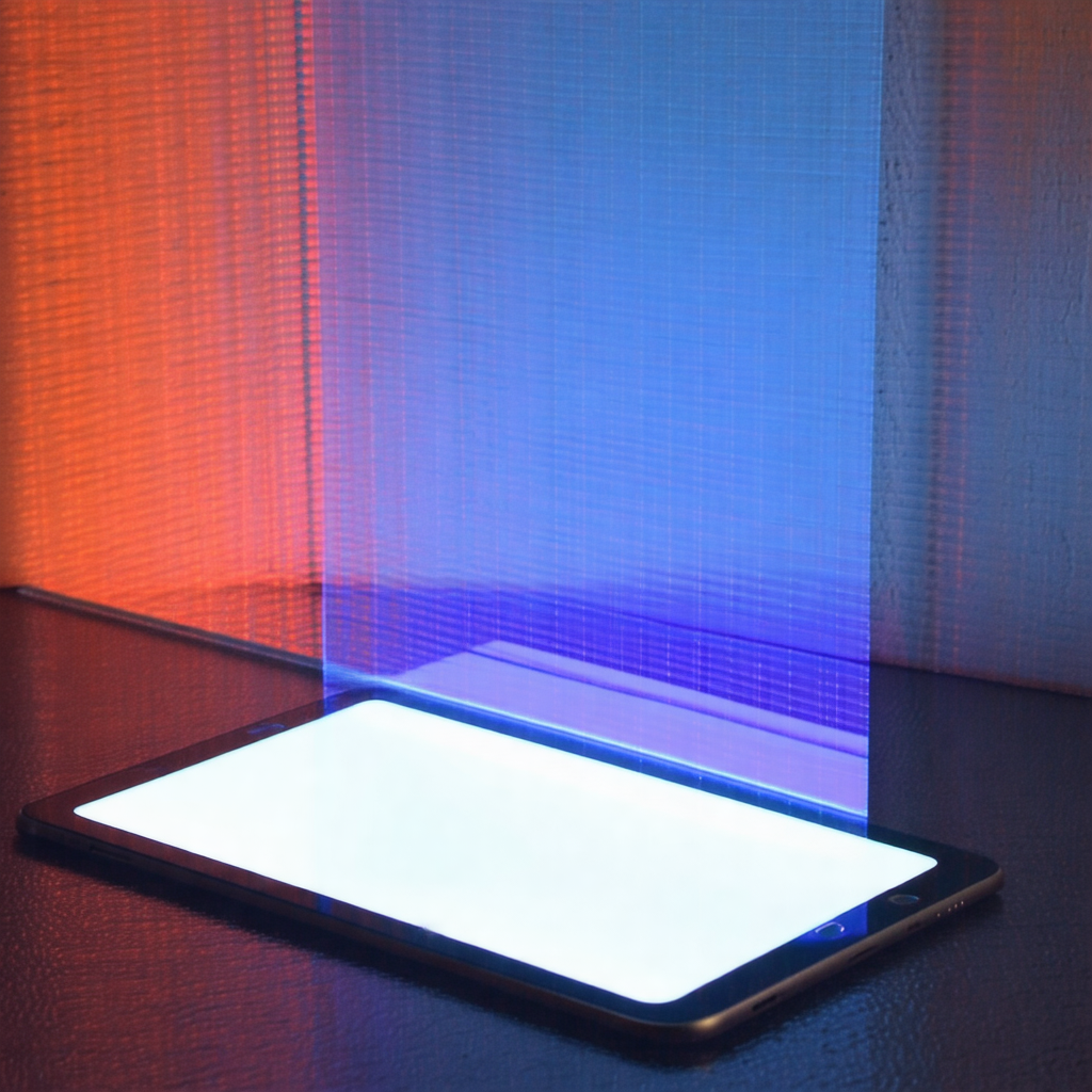 Table with a cell phone placed on it