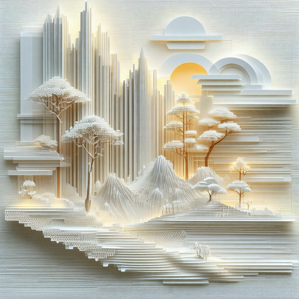 Three-dimensional model of a mountainous landscape