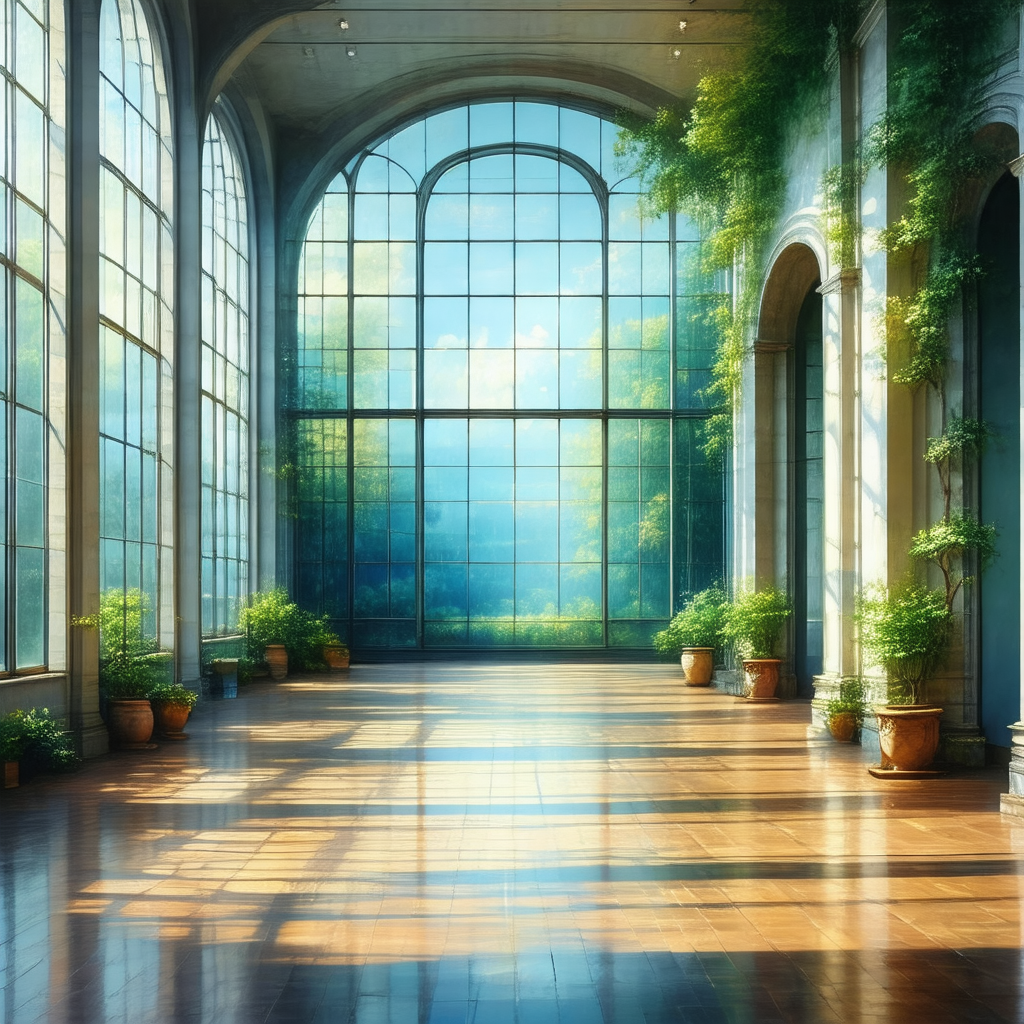 Large, open, and well-lit room with a high ceiling