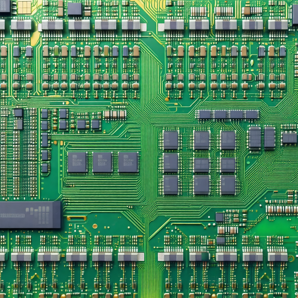 Close-up of a computer circuit board with many electronic...