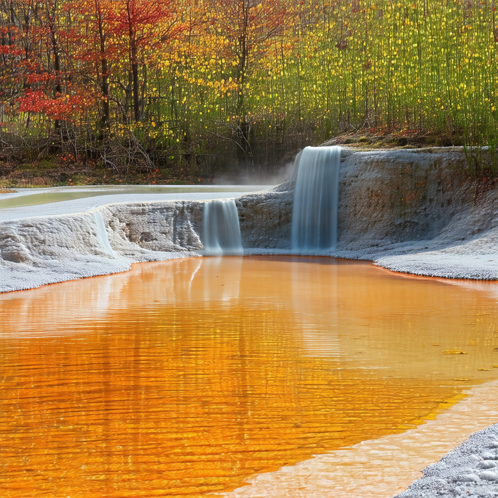 Beautiful waterfall surrounded by a forest