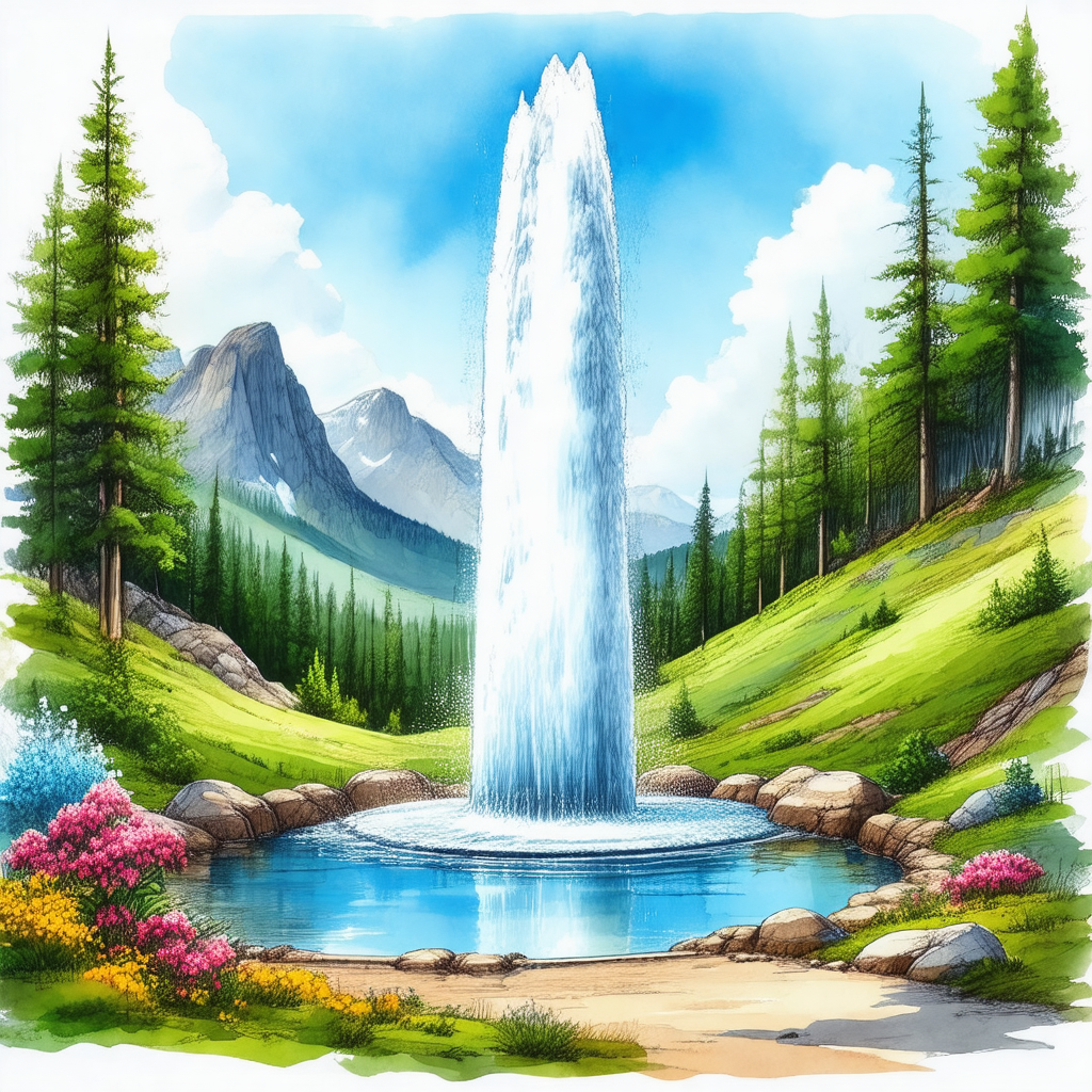 Beautiful waterfall surrounded by a lush green forest