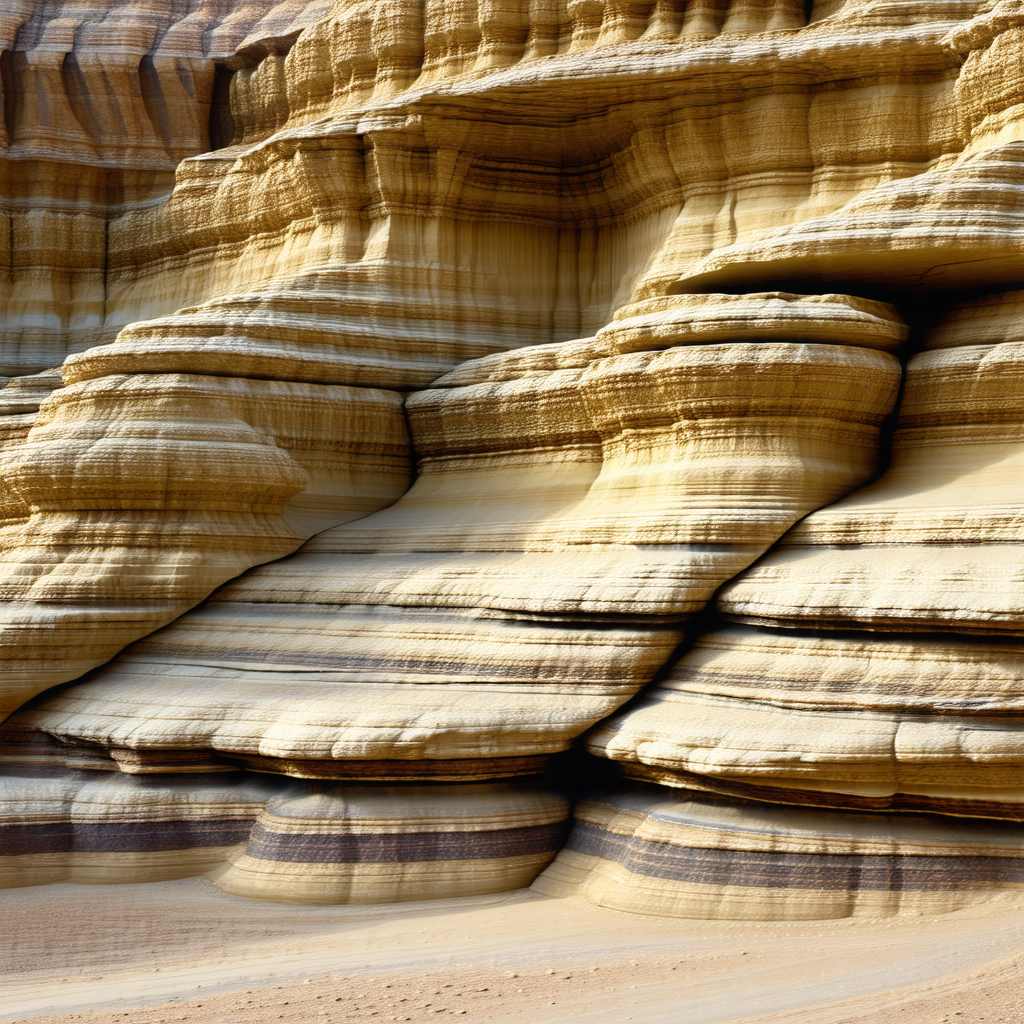 Large rock formation with a variety of colors and textures