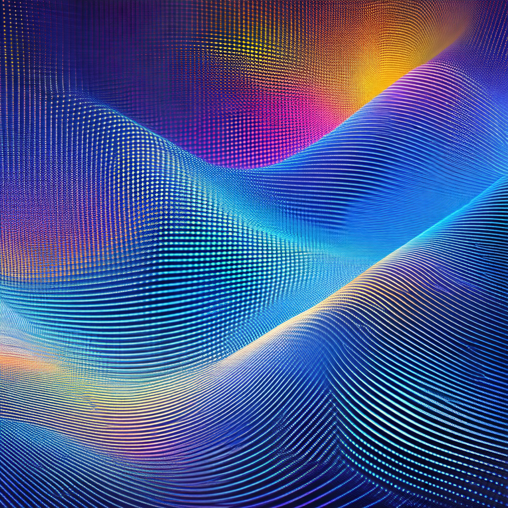 Colorful, abstract art piece featuring a blue and purple ...