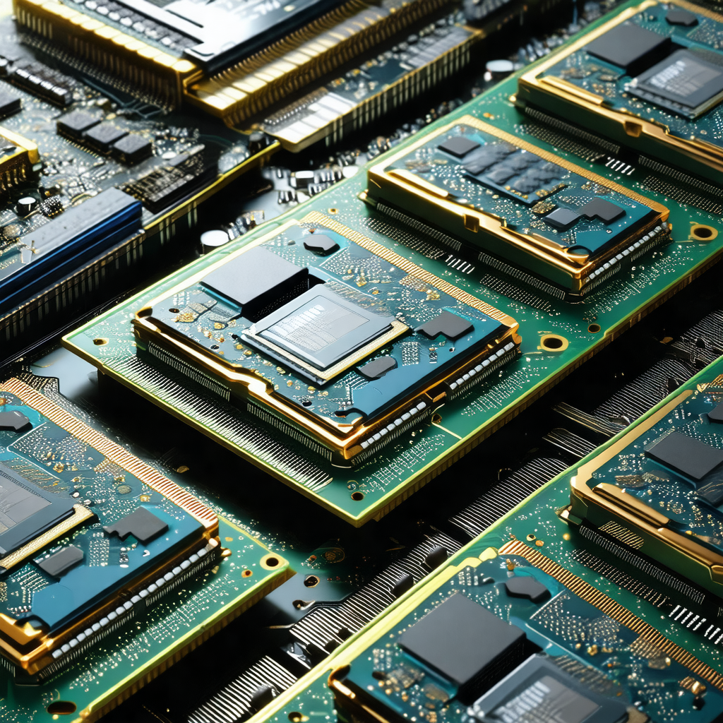 Large pile of electronic components, including many compu...