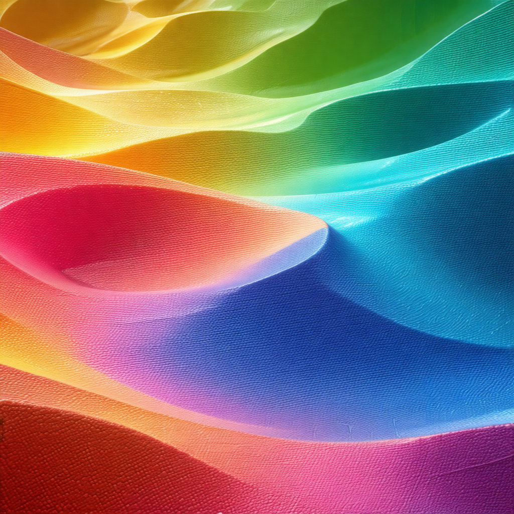 Painting of a rainbow, with the colors of the rainbow bei...