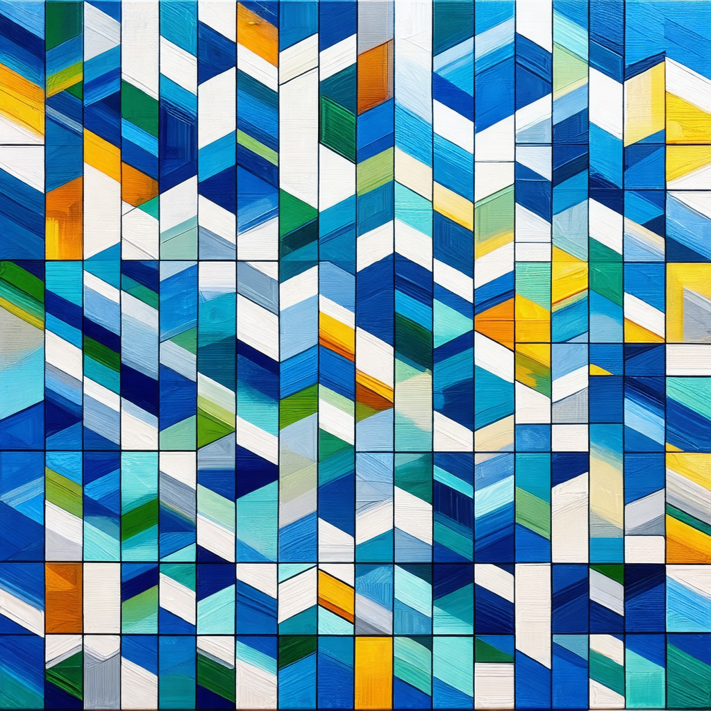 Large, colorful mosaic made up of many small squares