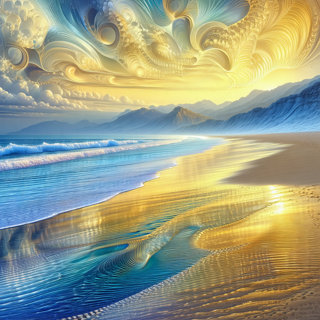 Beautiful beach scene with a sunset in the background