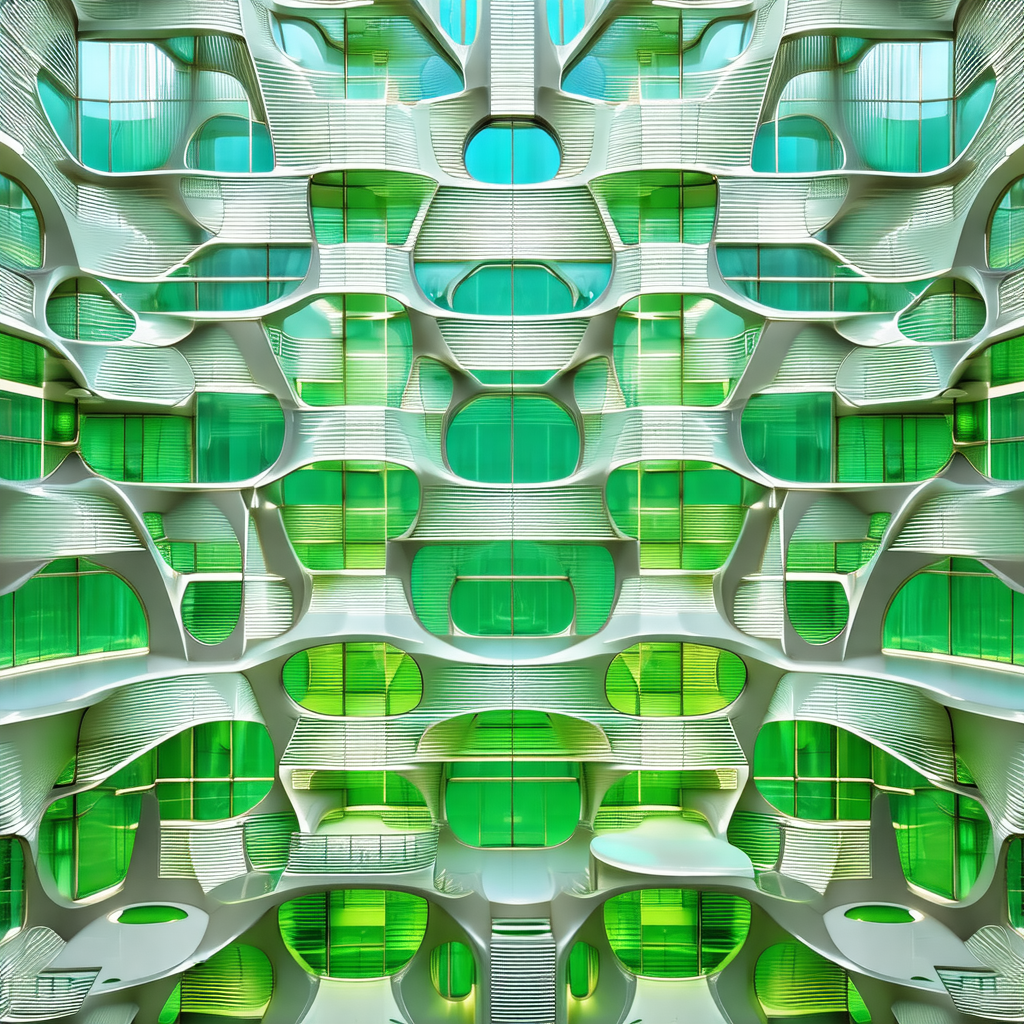 Large, modern building with a unique design