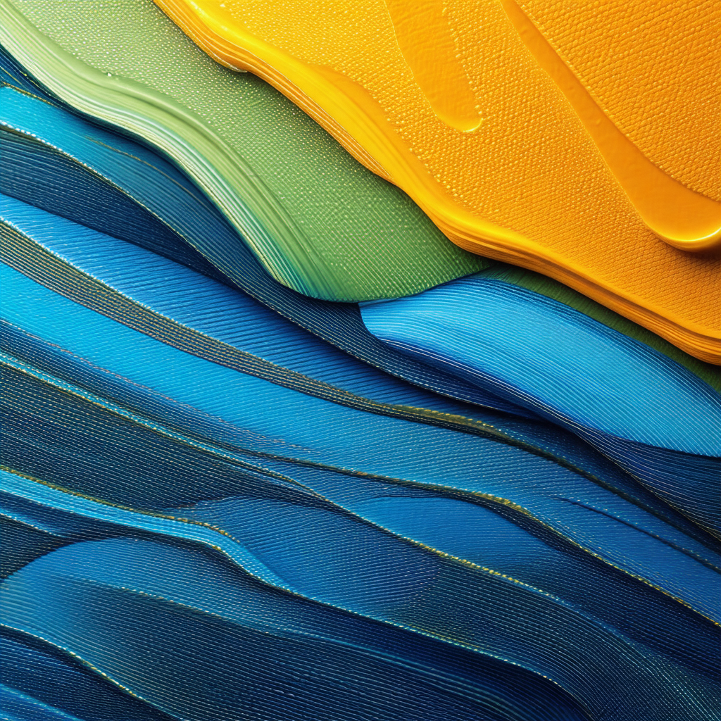 Colorful display of various colors, including blue, yello...