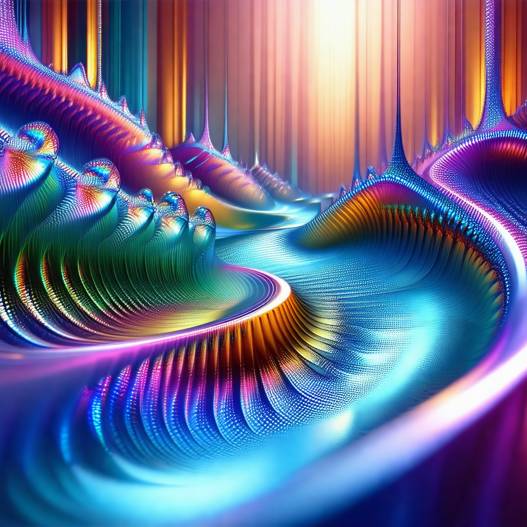 Vibrant and colorful abstract art piece featuring a serie...