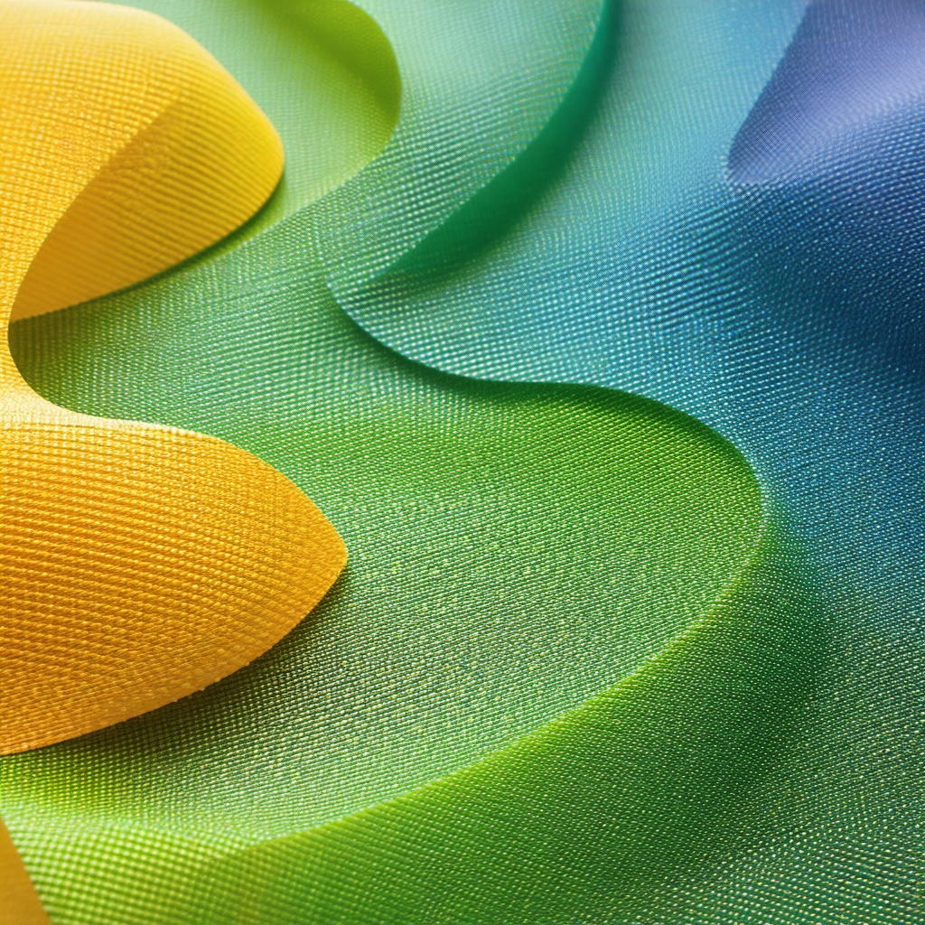 Colorful, textured fabric with a rainbow-colored pattern