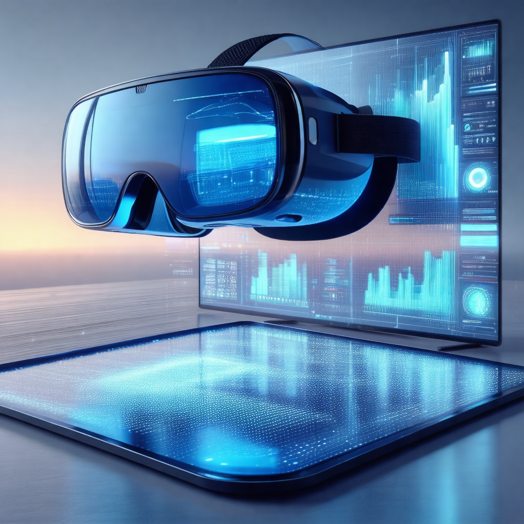 Futuristic scene with a large, flat screen tv displaying ...