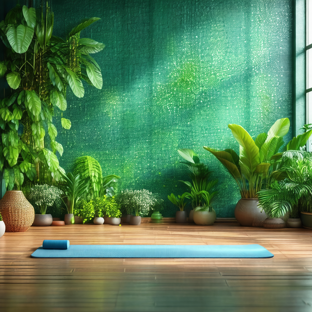 Room with a blue carpet and a wooden floor
