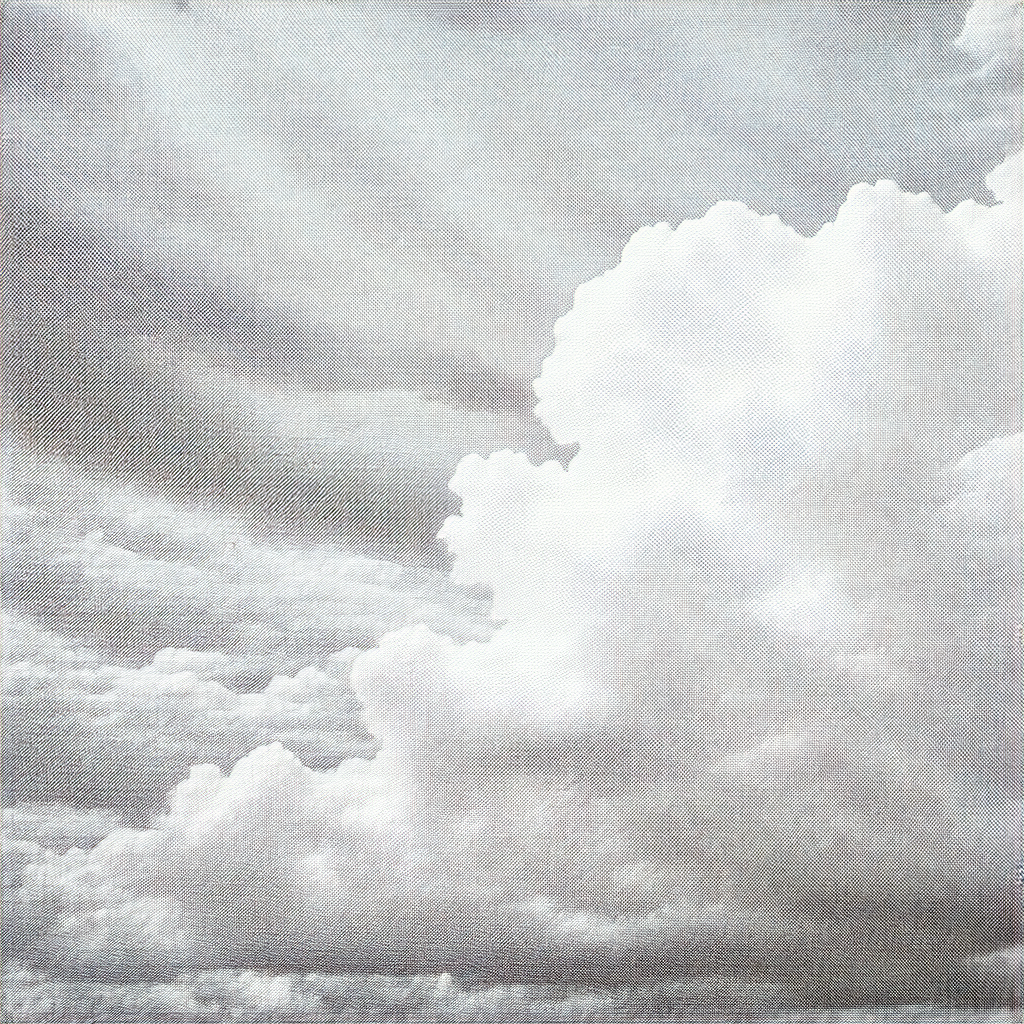 Cloudy sky with a large, fluffy cloud dominating the scene