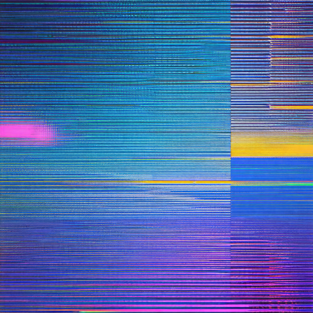 Close-up of a colorful, abstract painting