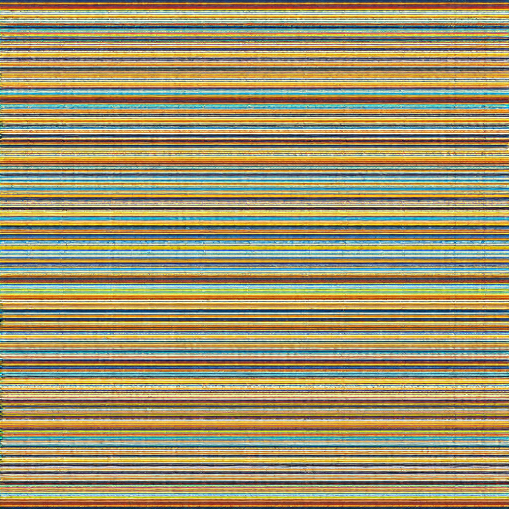 Large, colorful rug with a striped pattern