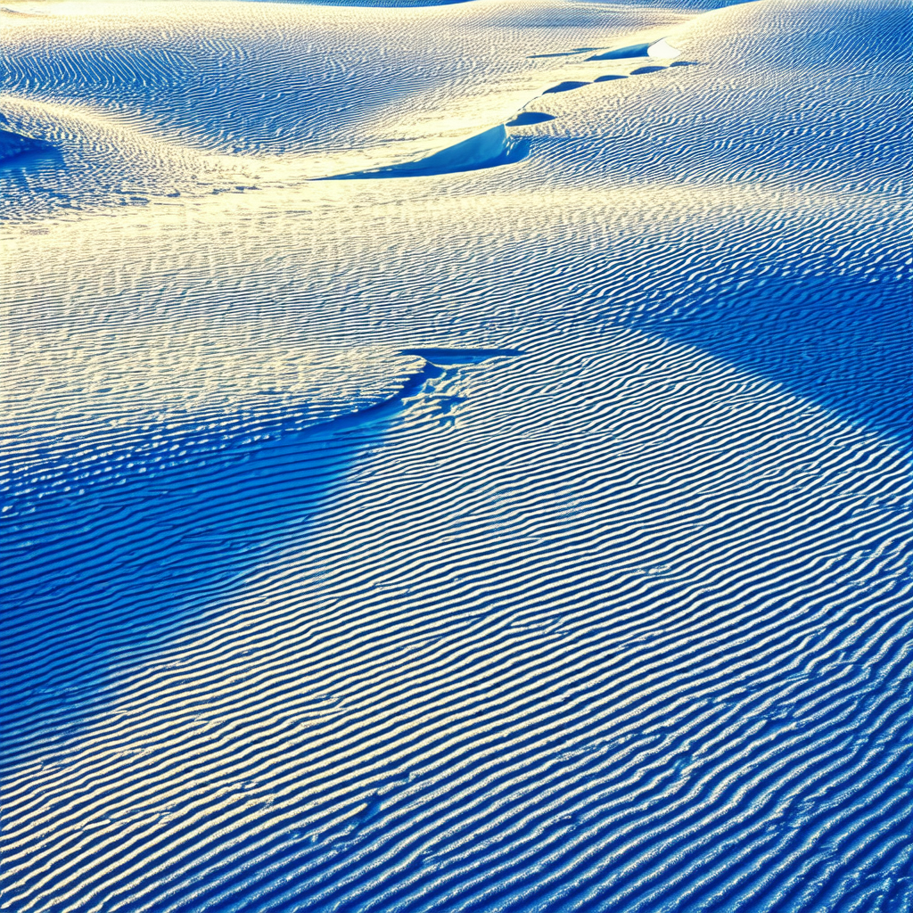 Sandy beach with a blue sky above